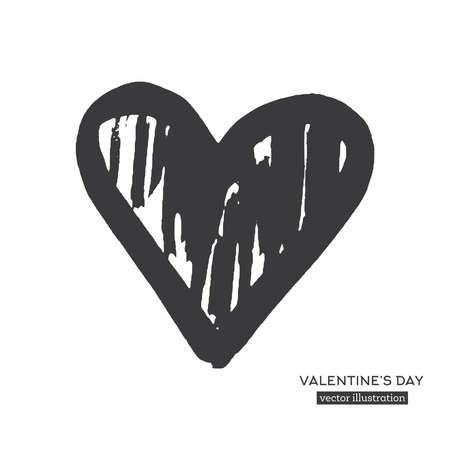 Hand Drawn Calligraphy of Heart. Vector Illustration.のイラスト素材