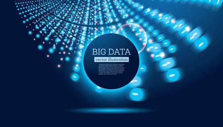 Big Data Futuristic Science Background with Copy Space. Vector illustration. Circles in Different Color.のイラスト素材