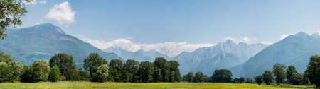 Picturesque Alps near Lake Como. Colico City. Italy.の写真素材