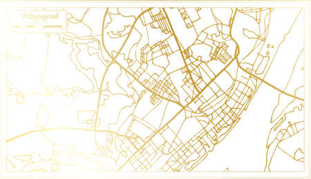 Volgograd Russia City Map in Retro Style in Golden Color. Outline Map. Vector Illustration.
