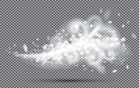 Snow and Wind on Transparent Background. Winter Decorative Element. Vector Illustration.のイラスト素材