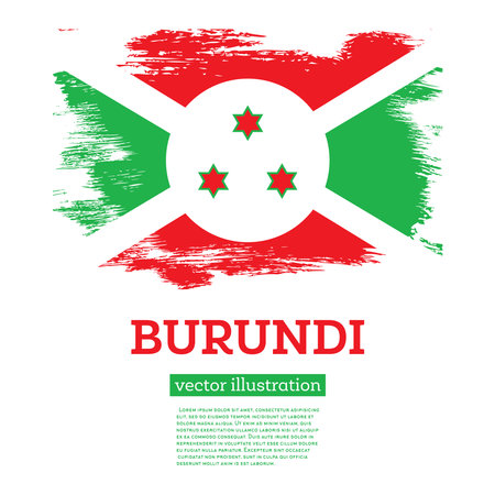 Burundi Flag with Brush Strokes. Vector Illustration. Independence Day.のイラスト素材