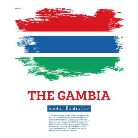 The Gambia Flag with Brush Strokes. Vector Illustration. Independence Day.のイラスト素材