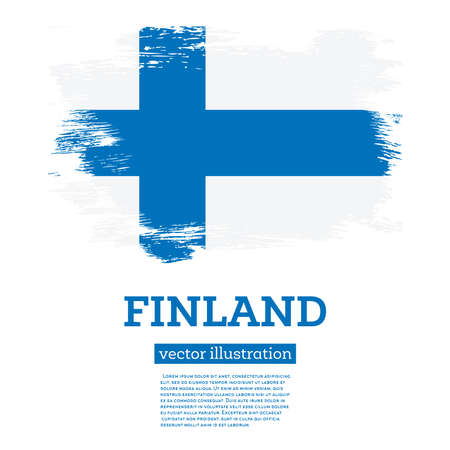 Finland Flag with Brush Strokes. Vector Illustration. Independence Day.のイラスト素材