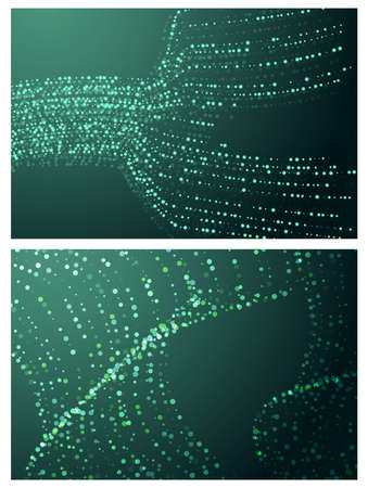 Big Data Concept. Abstract Background Set. Wave of Dots and Weave Lines. Network Connection Structure.の写真素材