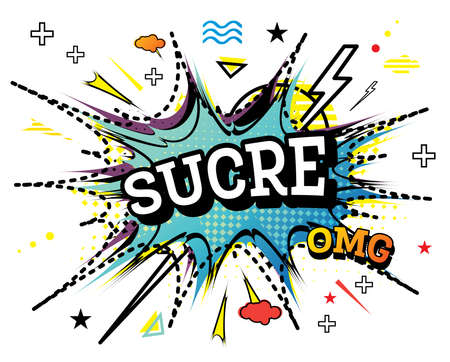 Sucre Comic Text in Pop Art Style Isolated on White Background. vector illustration.のイラスト素材