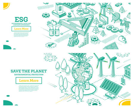 ESG Concept of Environmental, Social and Governance. CO2. Carbon Emissions Reduction. sustainable development. alternative energy. Save the Planet. Hands Hold Model of Globe. solar panels.の写真素材