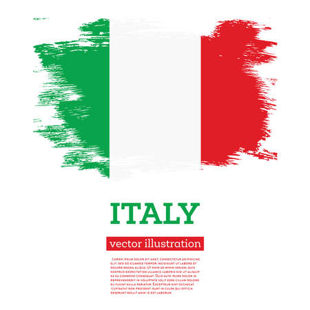 Italy Flag with Brush Strokes. vector illustration. independence day.のイラスト素材