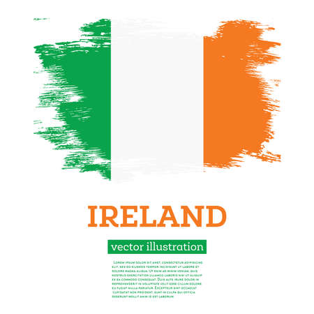 Ireland Flag with Brush Strokes. vector illustration. independence day.のイラスト素材