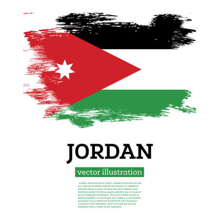Jordan Flag with Brush Strokes. vector illustration. independence day.のイラスト素材