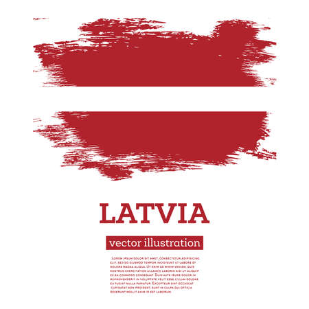 Latvia Flag with Brush Strokes. vector illustration. independence day.のイラスト素材