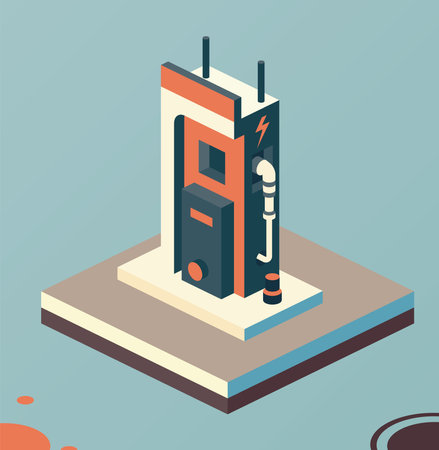 EV charging station or electric vehicle recharging station. vector illustration. Ecology conservation.のイラスト素材