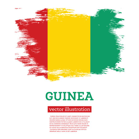 Guinea Flag with Brush Strokes. vector illustration. independence day.のイラスト素材