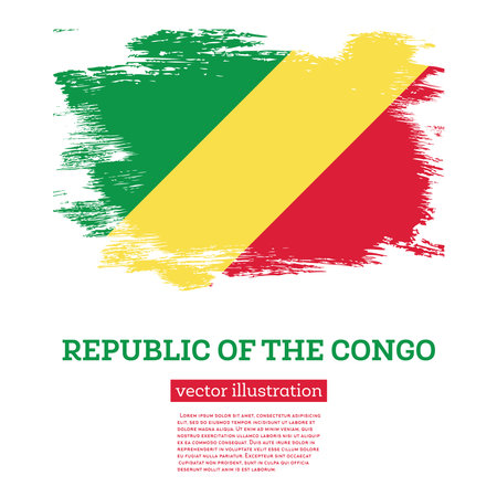 Republic of the Congo Flag with Brush Strokes. vector illustration. independence day.のイラスト素材
