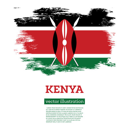 Kenya Flag with Brush Strokes. vector illustration. independence day.のイラスト素材