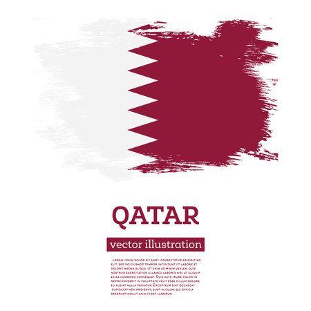 Qatar Flag with Brush Strokes. vector illustration. independence day.のイラスト素材