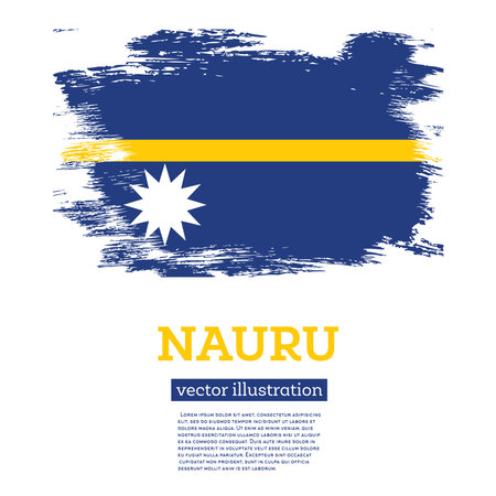 Nauru Flag with Brush Strokes. vector illustration. independence day.のイラスト素材