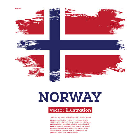 Norway Flag with Brush Strokes. vector illustration. independence day.のイラスト素材