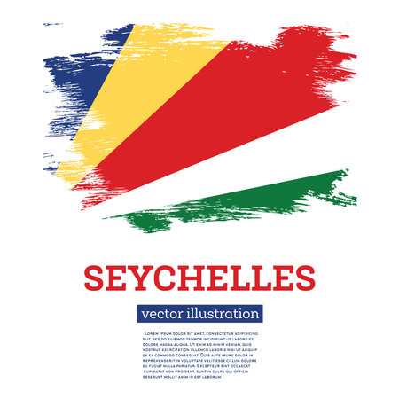 Seychelles Flag with Brush Strokes. vector illustration. independence day.のイラスト素材