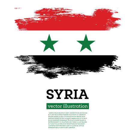 Syria Flag with Brush Strokes. vector illustration. independence day.のイラスト素材