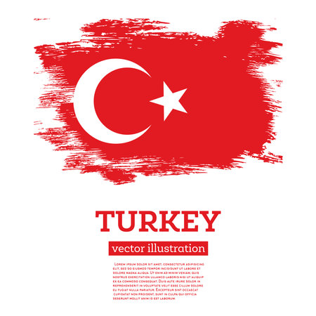 Turkey Flag with Brush Strokes. vector illustration. independence day.のイラスト素材