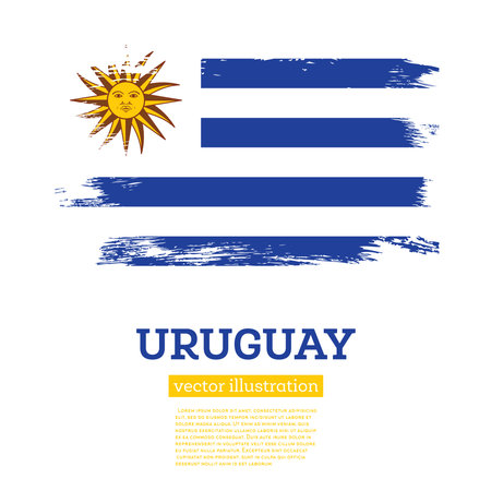 Uruguay Flag with Brush Strokes. vector illustration. independence day.のイラスト素材