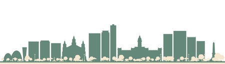 Abstract Belo Horizonte Brazil City Skyline with Color Buildings. vector illustration. Business Travel and Tourism Concept with Modern Architecture.のイラスト素材