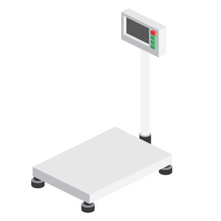 Isometric Scales for Weighing Objects and Goods. vector illustration. Object Isolated on White Background. Icon for Web.のイラスト素材
