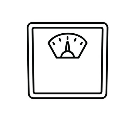 Analog body weight scale icon. Mechanical scale. Vector illustration. Outline object isolated on white background. Icon for web.のイラスト素材