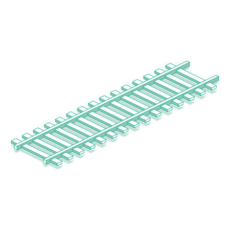 Railway track. Isometric object isolated on white background. Vector illustration. Railway icon for web design.のイラスト素材