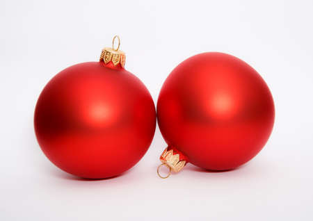 red christmas ball over white backgroundの写真素材