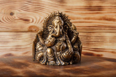 Ganesha on wooden backgroundの写真素材