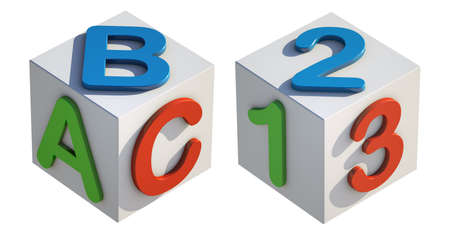 ABC 123 Toy Blocksの写真素材