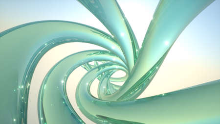 Green glass twisting into the distance