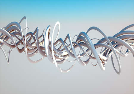 Twisted tubes in the skyの写真素材