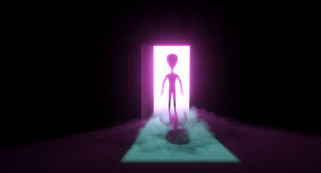 Alien in the doorwayの写真素材