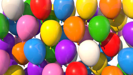 Colored balloons filling up screenの写真素材