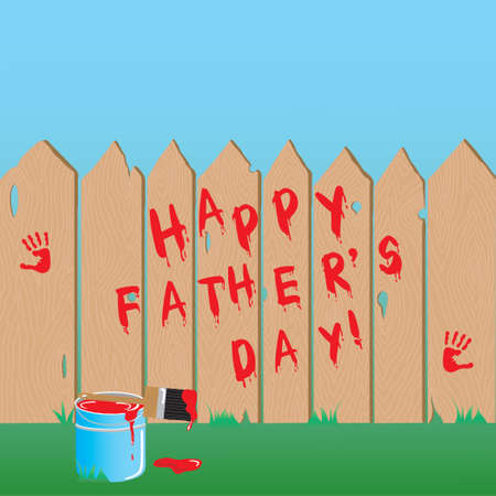 Father's Day Fence with room for your typeのイラスト素材