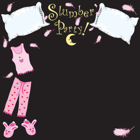 Slumber party invitationのイラスト素材
