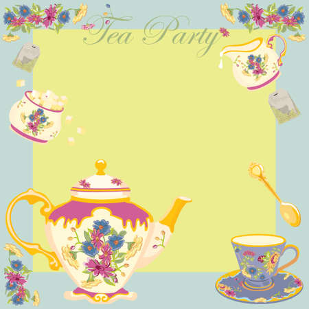 Tea Party or Garden Party Invitationのイラスト素材