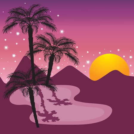 Midnight at the oasisのイラスト素材