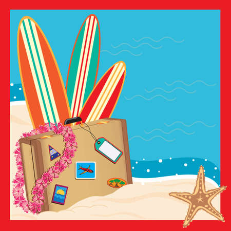 Tropical Vacation Invitationのイラスト素材