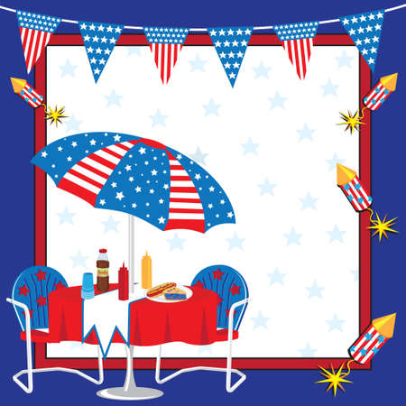 Invitation to a 4th of July or any patriotic Partyのイラスト素材