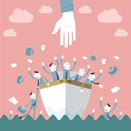 Business Assistance   Help -  Vector illustrationのイラスト素材