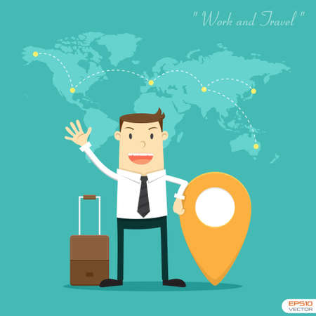Businessman Work and Travelのイラスト素材