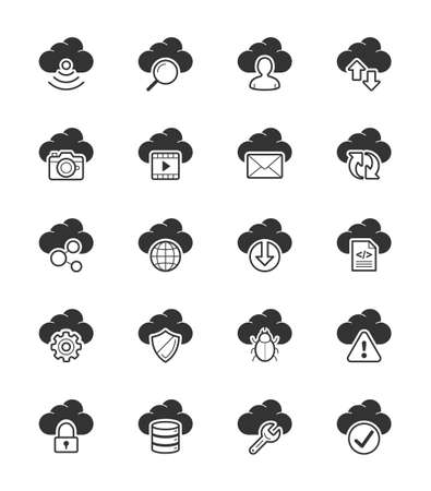 Cloud Computing icon on White Background Vector Illustrationのイラスト素材