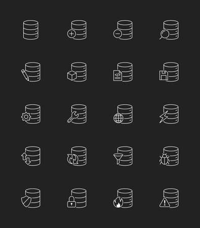 Database icons, Thin line - Illustrationのイラスト素材
