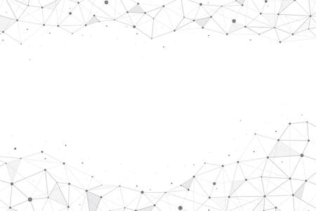 Abstract geometric polygonal with connecting dots and lines on white background. Abstract background. Vector illustration.のイラスト素材