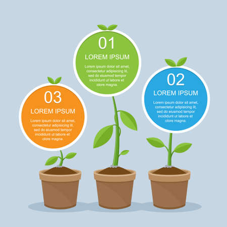 Infographic presentation design template. An illustration set for workflow layout, diagram, banner, and website design. Vector illustrationのイラスト素材