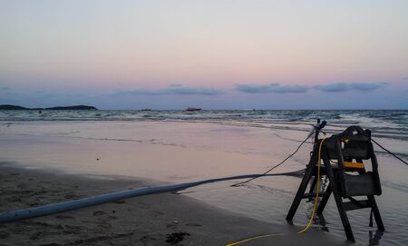 Alone on the beach , Samui Island , Thailandの写真素材